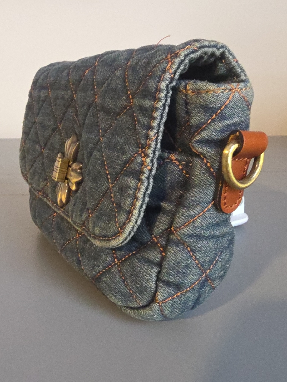 Patricia Nash Quilted Denim Crossbody Bag with Floral Turn-Lock - Picture 11 of 14